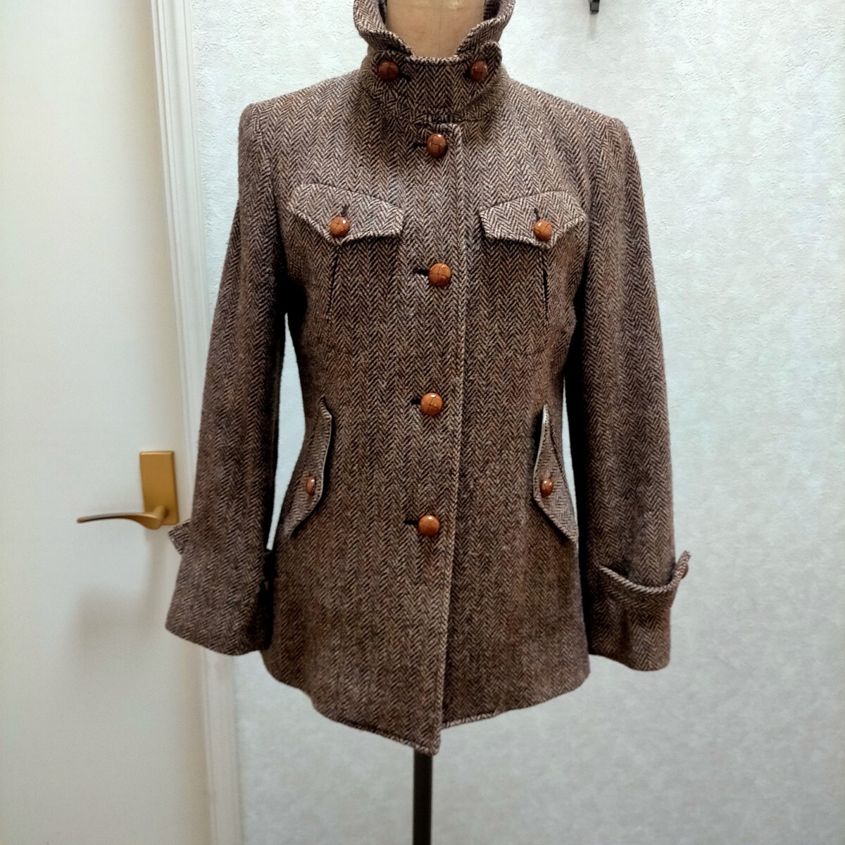 ordmills フォードミルズ アングローバル ツイードジャケット ブリテッシュ size.F 色.茶 ヘリンボーン お勧め 日本製拍卖