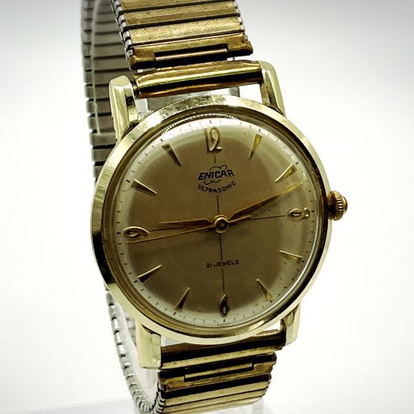 ENICAR エニカ Ultrasonic 21 Jewels/スイス製ヴィンテージ腕時計/稼働品 手巻き拍卖