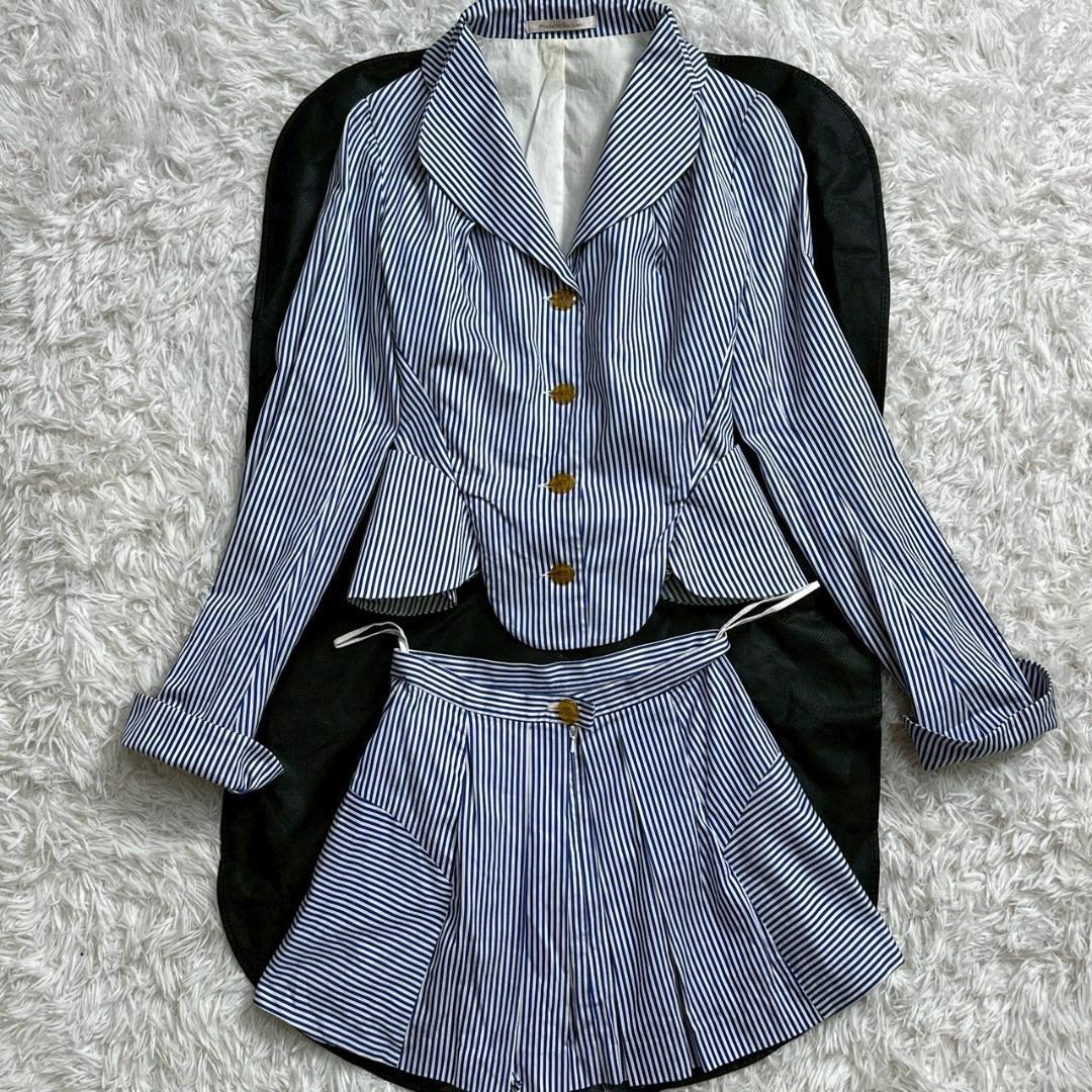 【超希少!!ヴィンテージ!!】ViVienne Westwood ヴィヴィアンウエストウッド ゴールドレーベル ジャケット セットアップ マリンストライプ拍卖