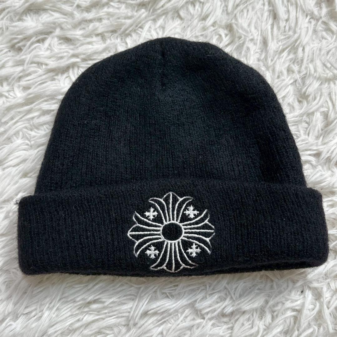 【定番!!人気モデル!!】【確実正規品】CHROME HEARTS クロムハーツ CHクロス ビーニー ニットキャップ ニット帽 ブラック メンズ拍卖
