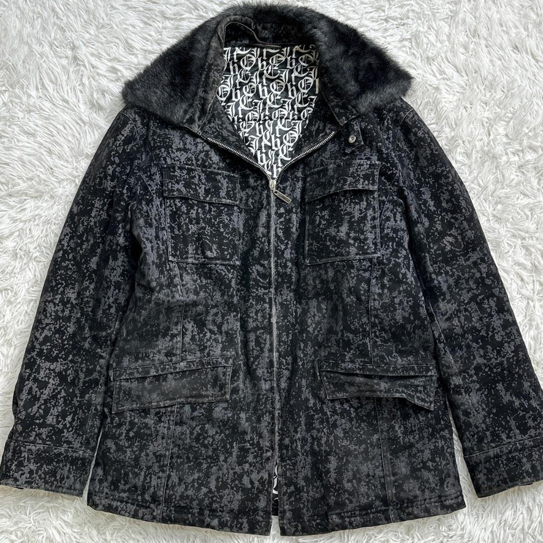【圧巻の総柄!!】Jean Paul GAULTIER ジャンポールゴルチエオブジェ カモフラ ファー 裏地総柄 ジップアップ ブルゾン 平成ファッション拍卖