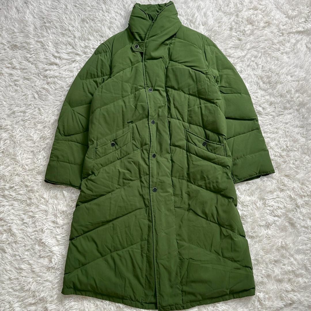 【状態考慮】GIORGIO ARMANI ジョルジオアルマーニ ロングコート ダウンコート ベンチコート グリーン メンズ サイズL拍卖