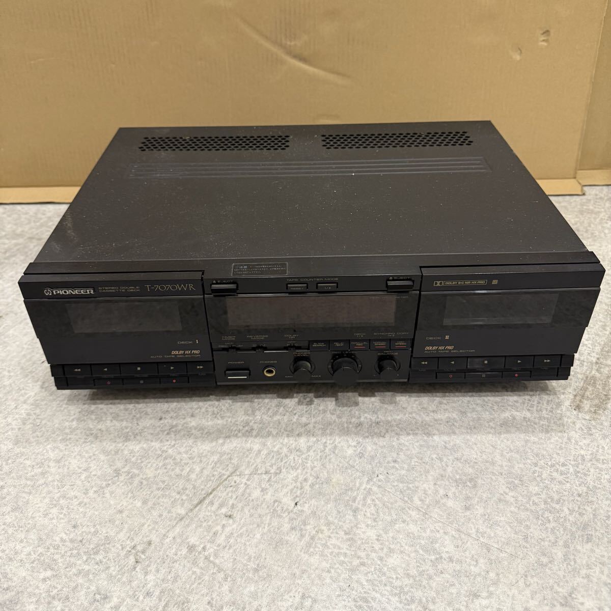 OYF593 pioneer パイオニア ステレオ カセットデッキ カセットプレーヤー T-7070WR ダブルカセット オーディオ機器 通電のみ確認 現状品拍卖