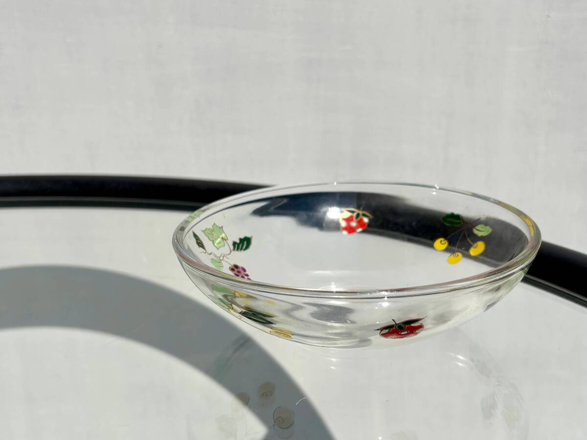 ガラス ボウル フルーツ 果物 柄 デザート シリアル 小皿 glalss bowl 直径13.5cm by8111拍卖