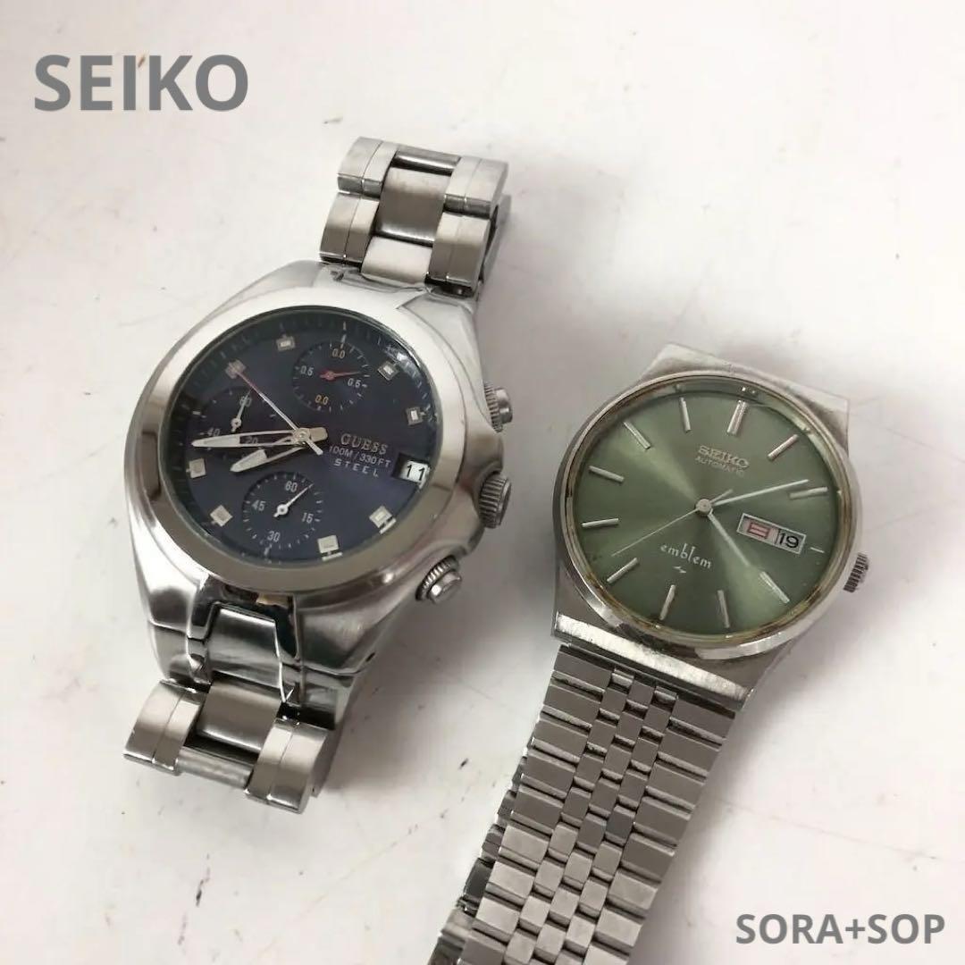 SEIKO AUTOMATIC 自動巻き腕時計 グリーンダイヤル メンズ 送料無料 人気 ブランド 定番 鑑定済 高級 正規品拍卖