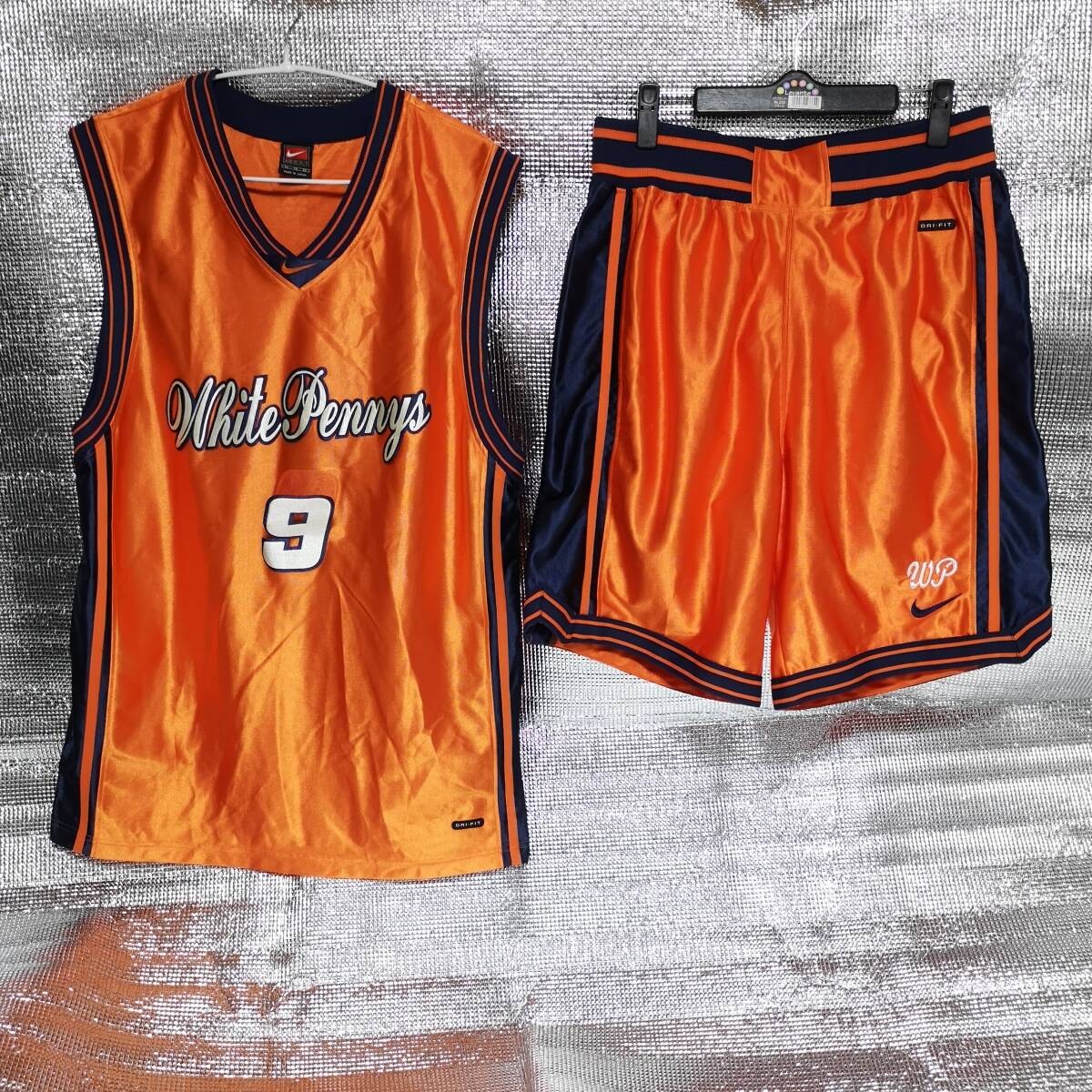 バスケ部 ユニフォーム ナイキ 光沢オレンジ×ネイビー XL 651拍卖