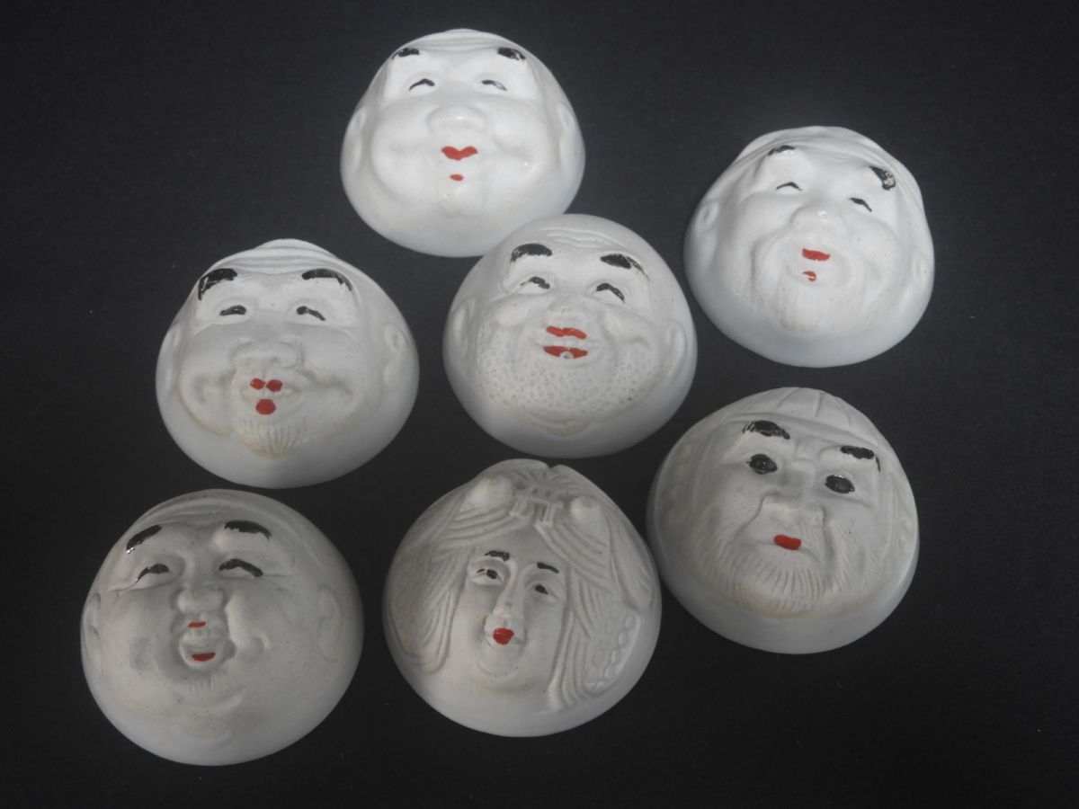 ぐい呑 七福神 お多福 縁起物 二六焼 楽山焼 水月焼 盃 酒器 / 煎茶椀 冷酒 燗酒 日本酒 【送料無料】拍卖