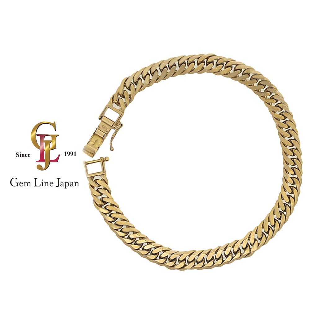 K18 20.68g 18cm 6面 ダブル 喜平 ブレスレット拍卖