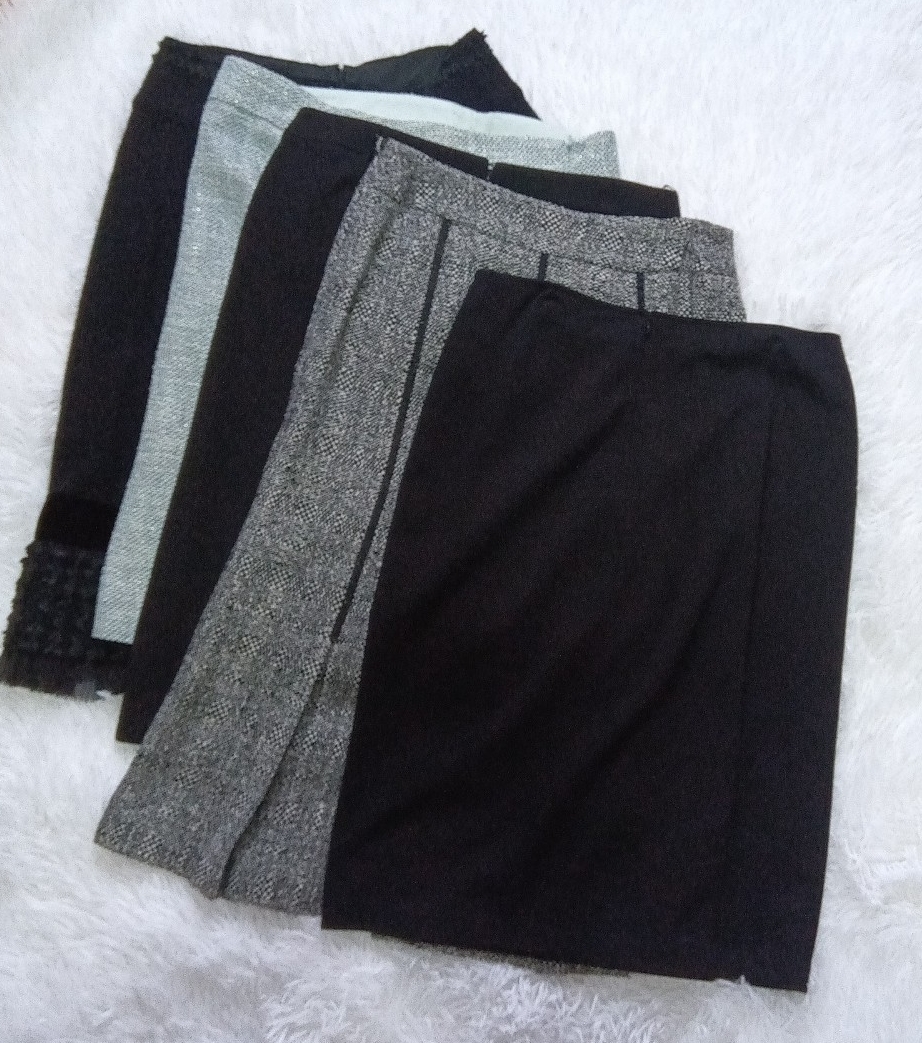 スカート 5点 セット まとめ売り★アルマーニ コレツィオーニ/ケンゾー/ラガーフェルト/M~L相当★ブラック/モノトーン/光沢ミント/(志)拍卖