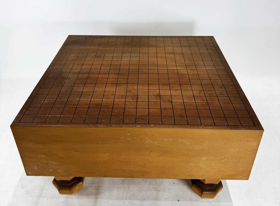 骨董 碁盤 囲碁 足つき碁盤 厚み約13.5cm 13㎏超 レトロ ビンテージ ヘソ 1円~拍卖