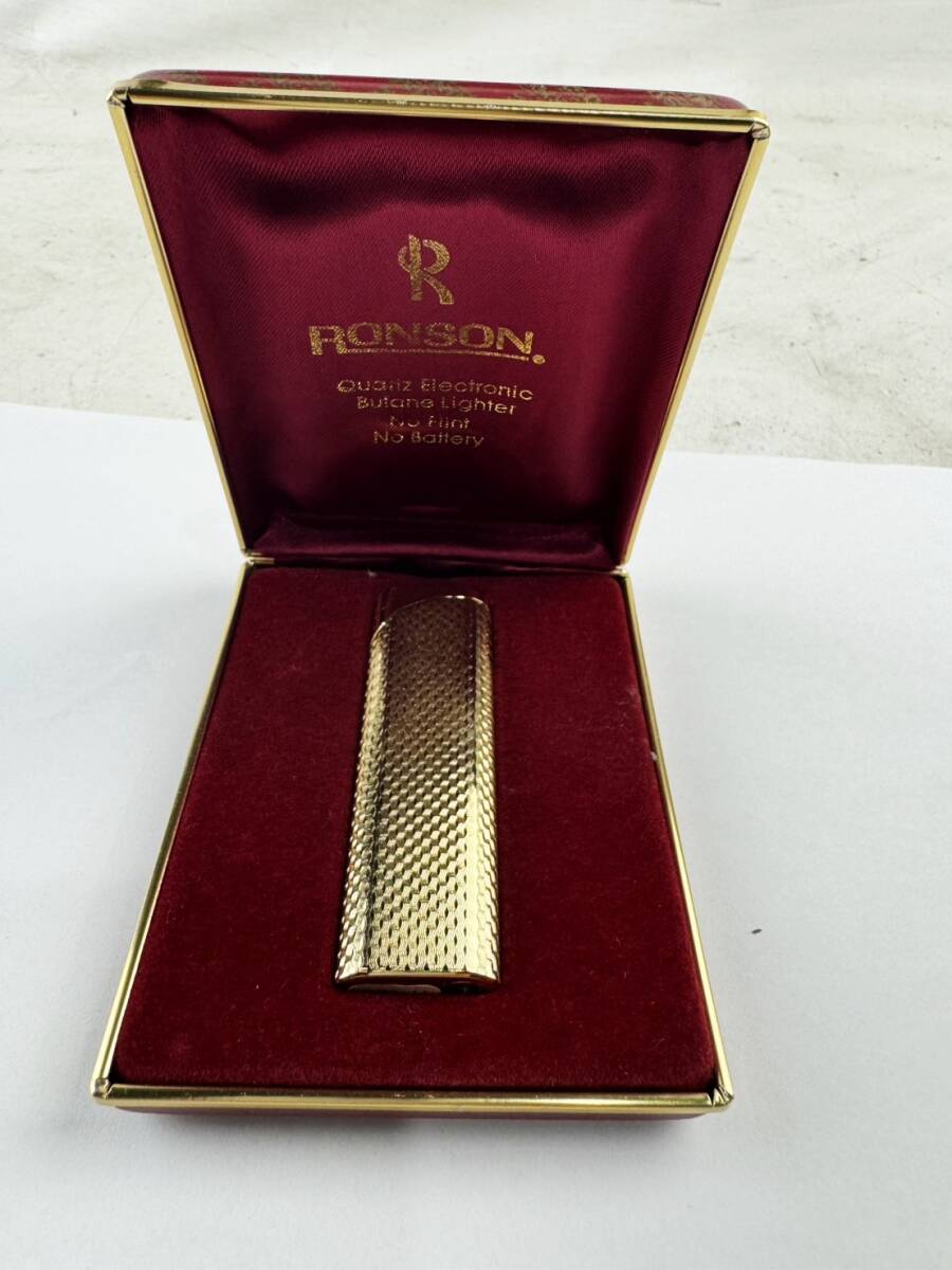 美品 RONSON/ロンソン ライター おそらく未使用 ゴールドカラー ガスライター 喫煙グッズ 1円~拍卖