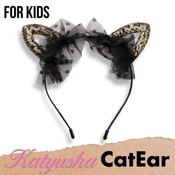 送料無料 猫耳 カチューシャ 子供 ハロウィン アクセサリー レース コスプレ 仮装コスチューム ネコミミ ヘアアクセサリー拍卖