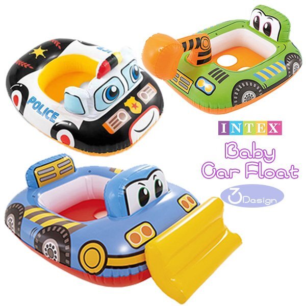 送料無料 ベビー用フロート ブルドーザー青 ショベルカー緑 ポリス 乗り物 足入れ付き 足穴付き プール 浮輪 浮き輪 ボート 赤ちゃん拍卖