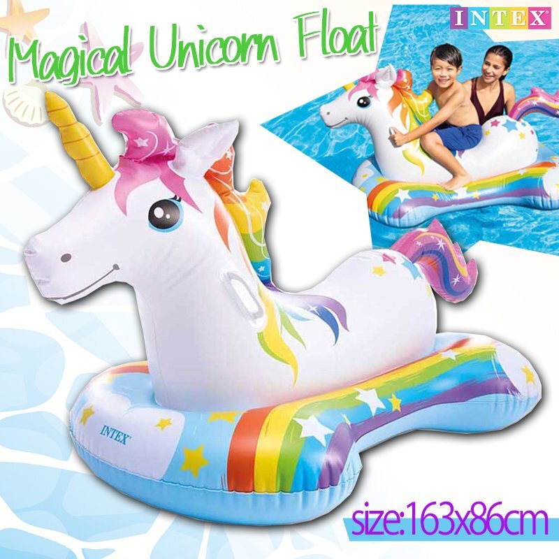 【送料無料】マジカルユニコーン フロート INTEX 163*86cm 浮き輪 キッズ 子供 ユニコーン バイク 跨る アニマル 海 夏休み サマー 水遊び拍卖