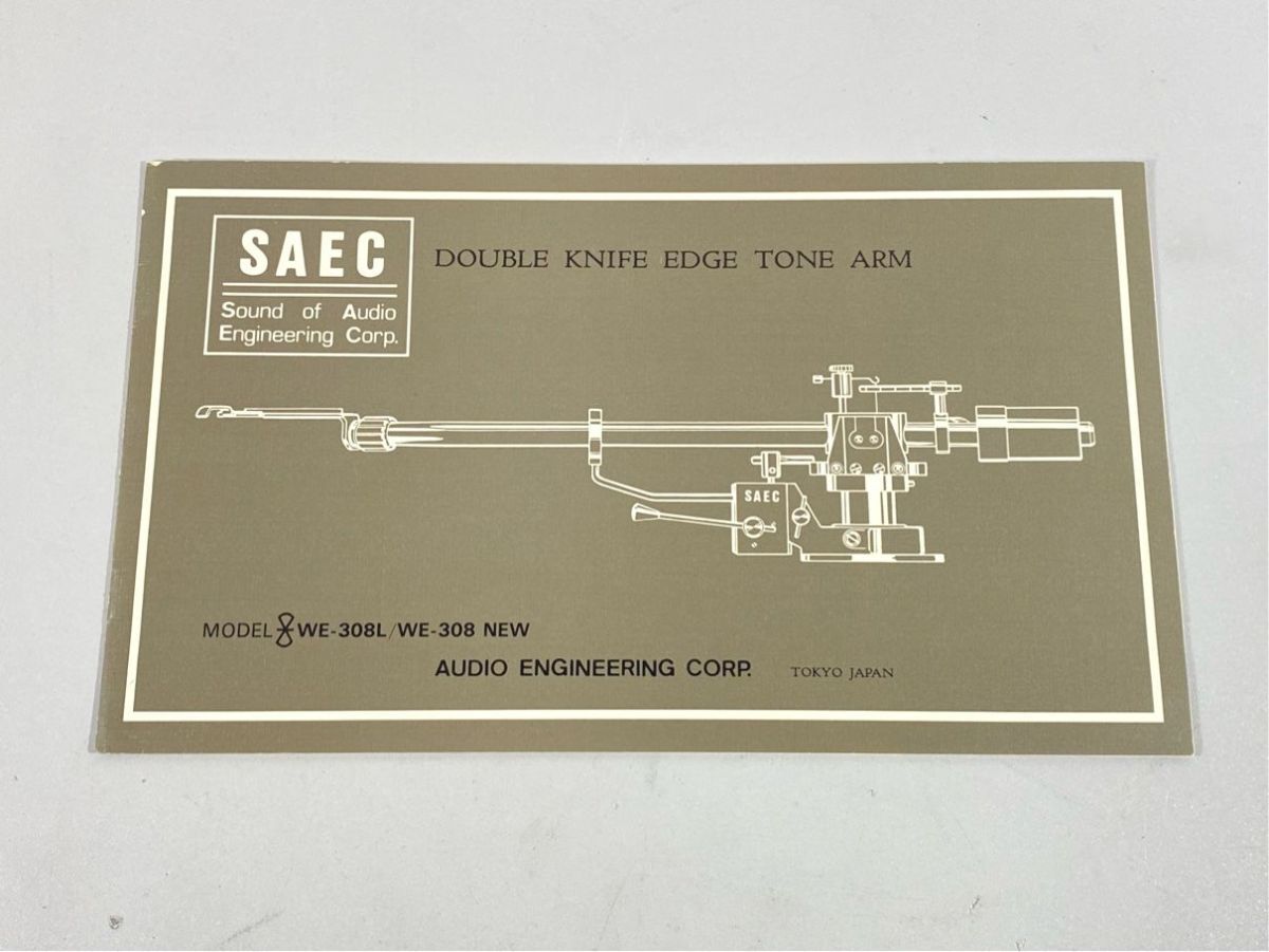 a3670 SAEC WE-308L WE-308 New トーンアーム 用 取扱説明書 原本 マニュアル拍卖