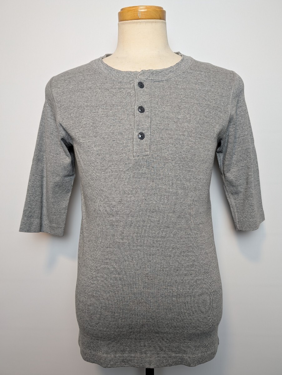 Cheswick チェスウィック 5分袖 ヘンリーネック Tシャツ Lサイズ グレー カナダ製拍卖