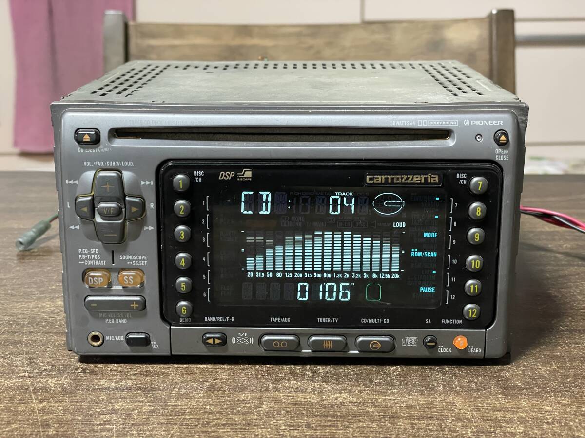 動作品□カロッツェリア製2DIN CD/カセットデッキ FH-P90 バックライト新品 DSP/EQ搭載 動作確認済拍卖