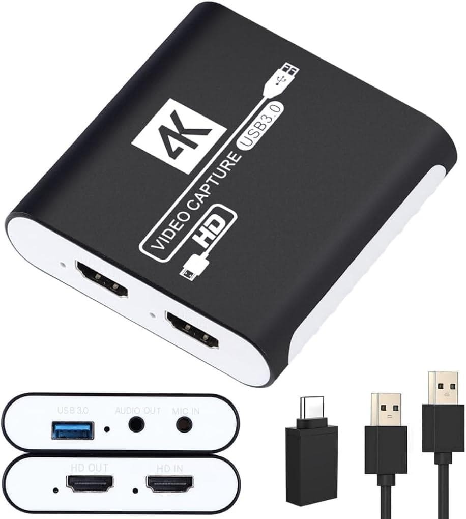 キャプチャーボード Switch対応 4K 1080P 60FPS USB 3.0 ビデオゲームキャプチャー PC/PS4/PS5/Xbox/Wii U/スマートフォン対応 互換拍卖