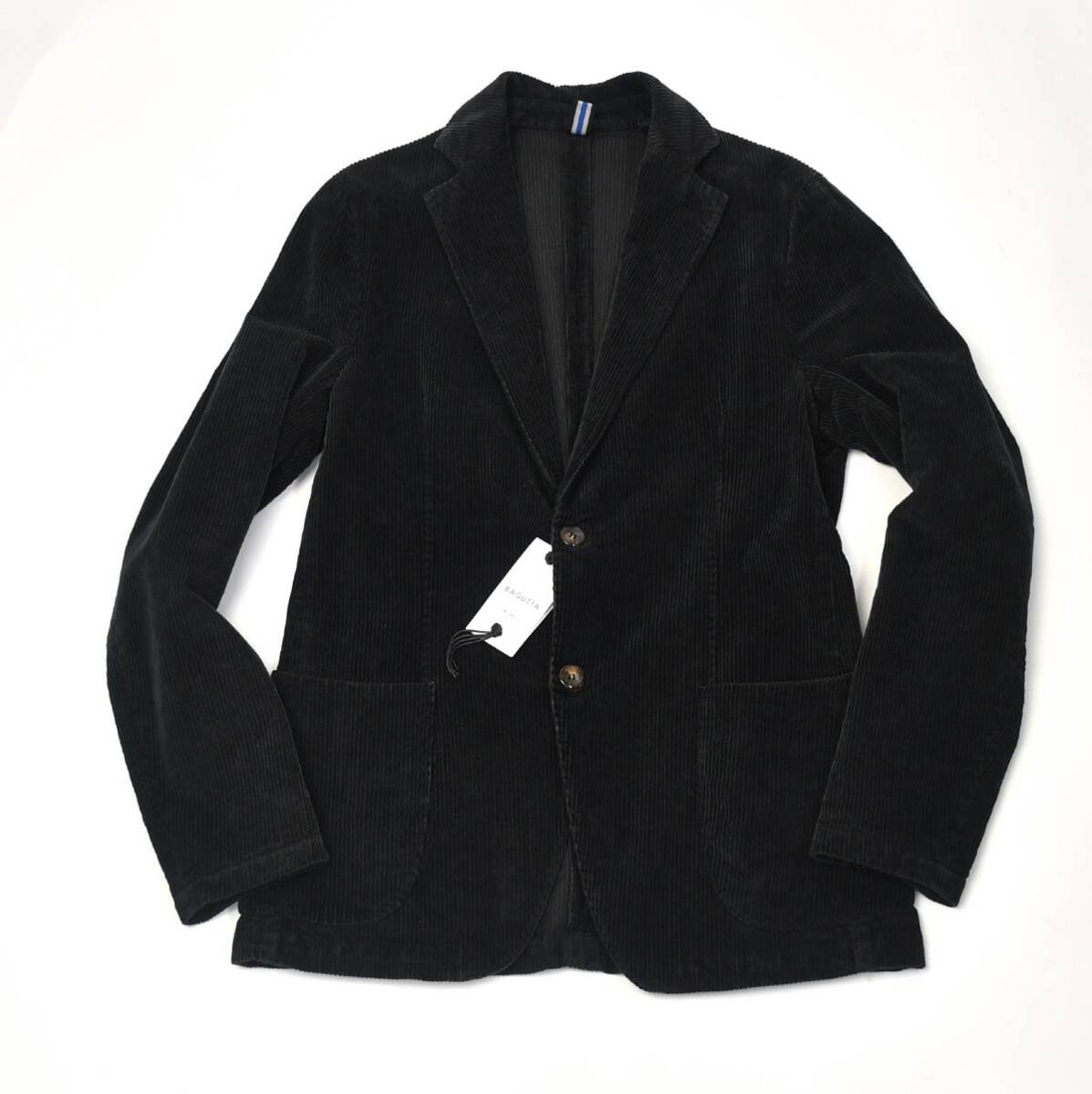 新品バグッタBaguttaシングルジャケット52ストレッチコーデュロイ ブラックRICK拍卖