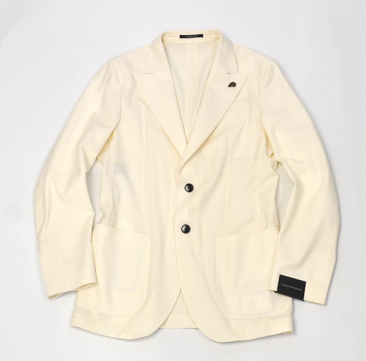 新品ガブリエレ パジーニGabriele Pasiniシングルジャケット44オフホワイト拍卖