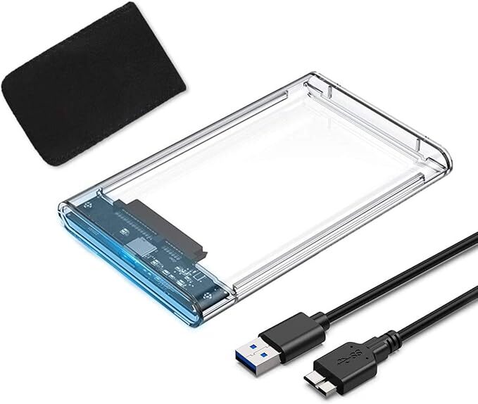 YFFSFDC USB3.0 2.5インチ HDD/SSDケース USB3.0接続 SATA III 外付けハードディスク 5Gbps 高速データ転送 UASP対応 透明シリーズ 拍卖