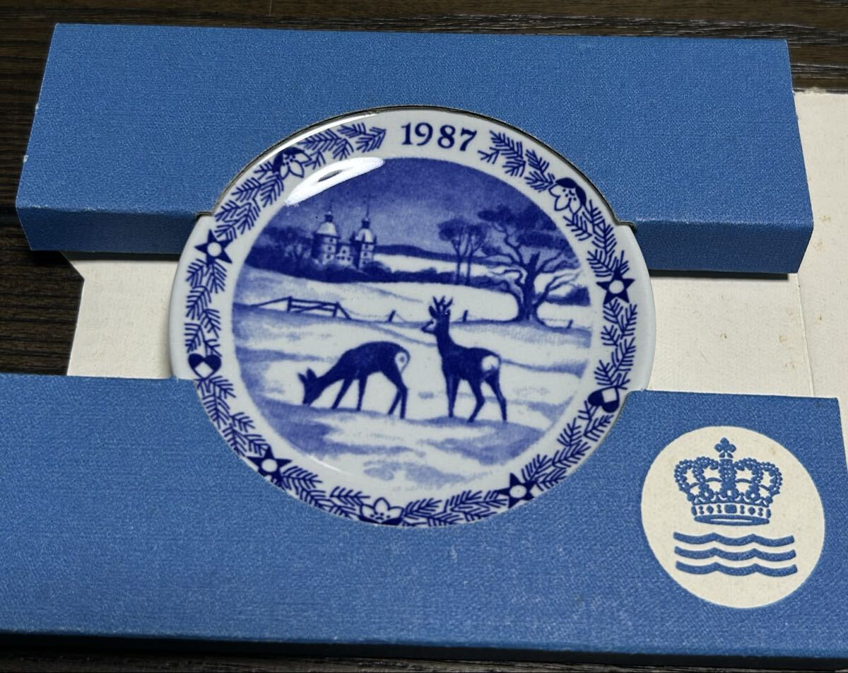 ブィンテージ 1987ロイヤルコペンハーゲンミニチュアプレート8.3㎝箱入り拍卖