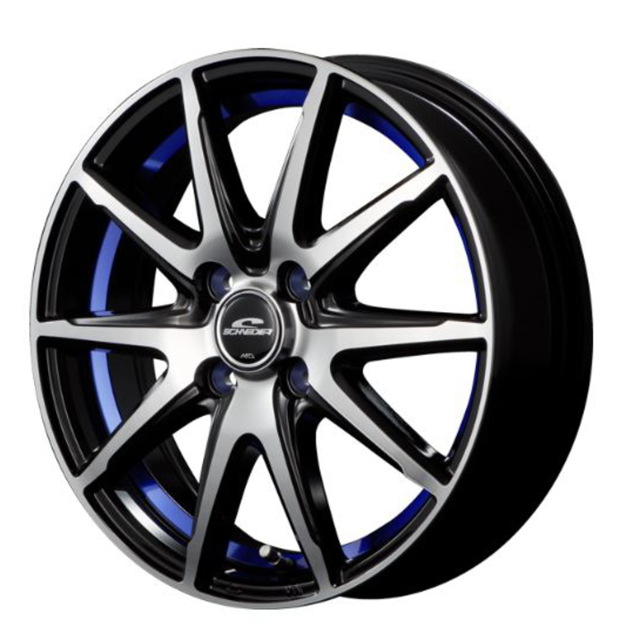 YOKOHAMA BluEarth-Es ES32 135/80R12 68S SCHNEIDER RX-02 ブラックポリッシュ/ブルー 12インチ 3.5B+42 4H-100 4本セット拍卖