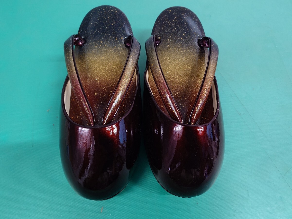 ● 防寒草履 寒草履 草履 ゴールド エナメル あずき色 ラメ入り 成人式 Lサイズ 未使用品 訳あり品 ③拍卖