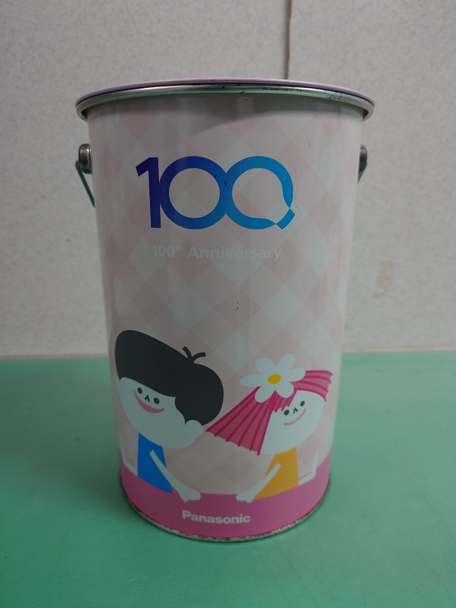● 希少 非売品 レトロ Panasonic パナソニック 100周年記念 ナショナル坊や 女の子 蓋付き バケツ缶 スチール缶 ピンク ディスプレイ ③ 拍卖