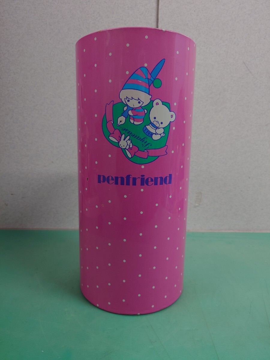 ●希少 当時物 昭和 レトロ ポップ penfriend/ペンフレンド ヴィンテージ SAZAWA ゴミ箱 スチール缶 ディスプレイ 傘立て ③拍卖