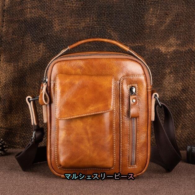 本革◆ ショルダーバッグ ◆メンズ 斜め掛け鞄 メッセンジャーバッグ 牛革 レザー 縦型 iPad収納拍卖