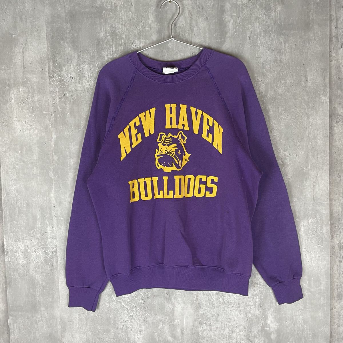 【USA製】LEE リー80〜90's ブルドッグ ラグラン スウェット パープル ビンテージ トレーナー アメリカ製拍卖