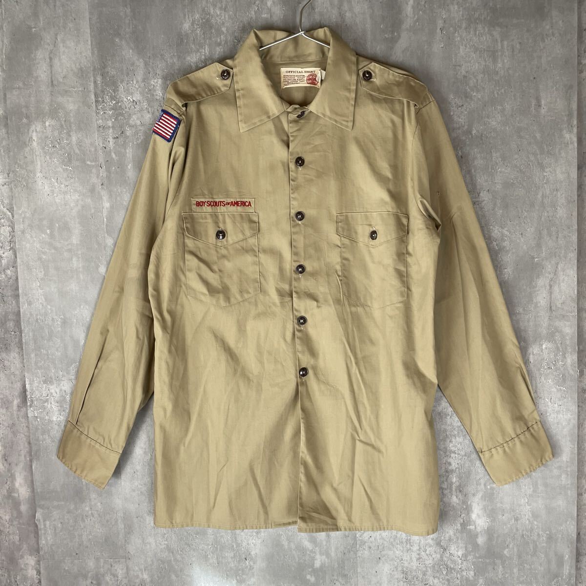 【アメリカ】ボーイスカウト オフィシャル 長袖シャツ 探検 冒険 カーキ ワークシャツ ミリタリー ヴィンテージ ビンテージ拍卖