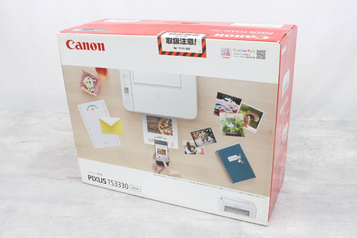 【行董】☆未開封☆ Canon PIXUS キャノン ピクサス インクジェット複合機 TS3330 A4 プリンター ホワイト コピー スキャン AS210ABZ83拍卖