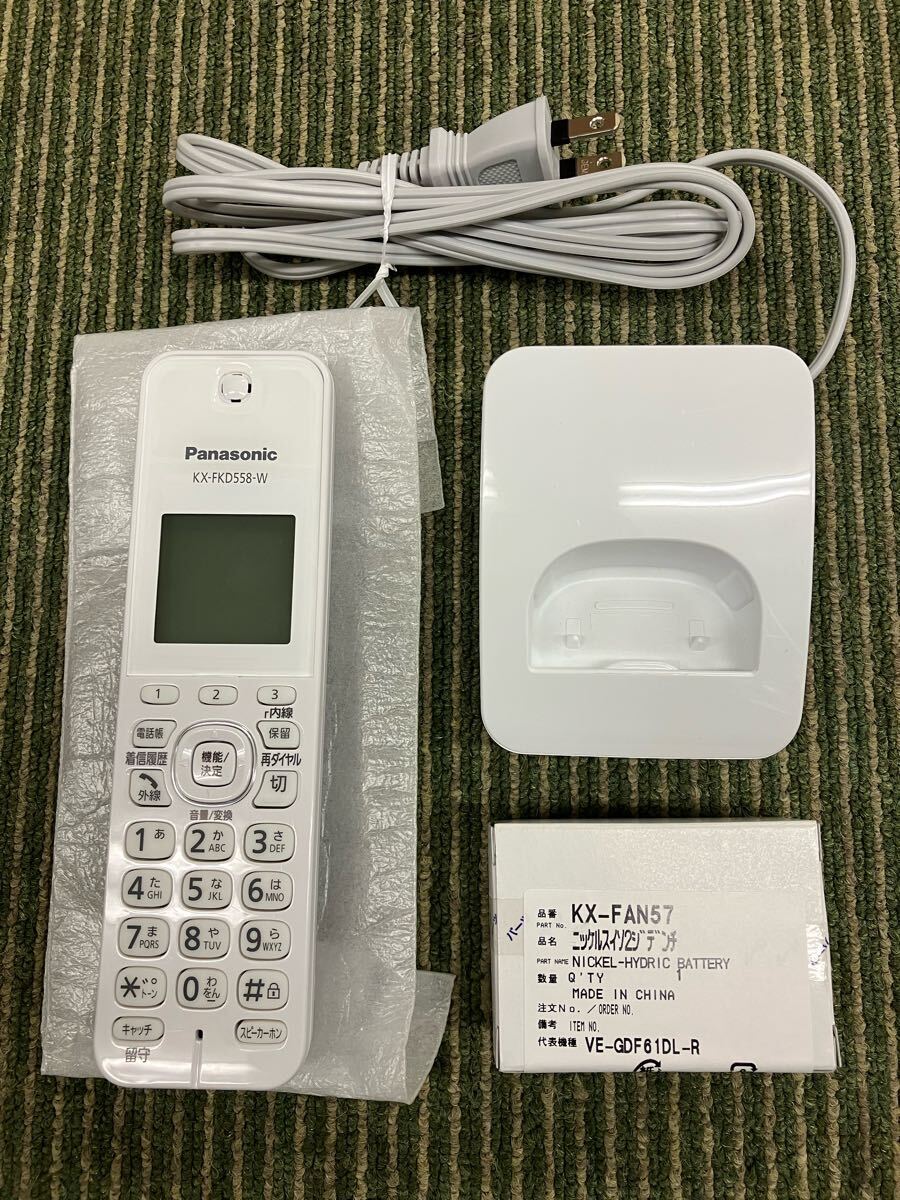 1円〜/未使用品/Panasonic パナソニック KX-FKD558-W/電話機/バッテリー付き/充電器付き拍卖