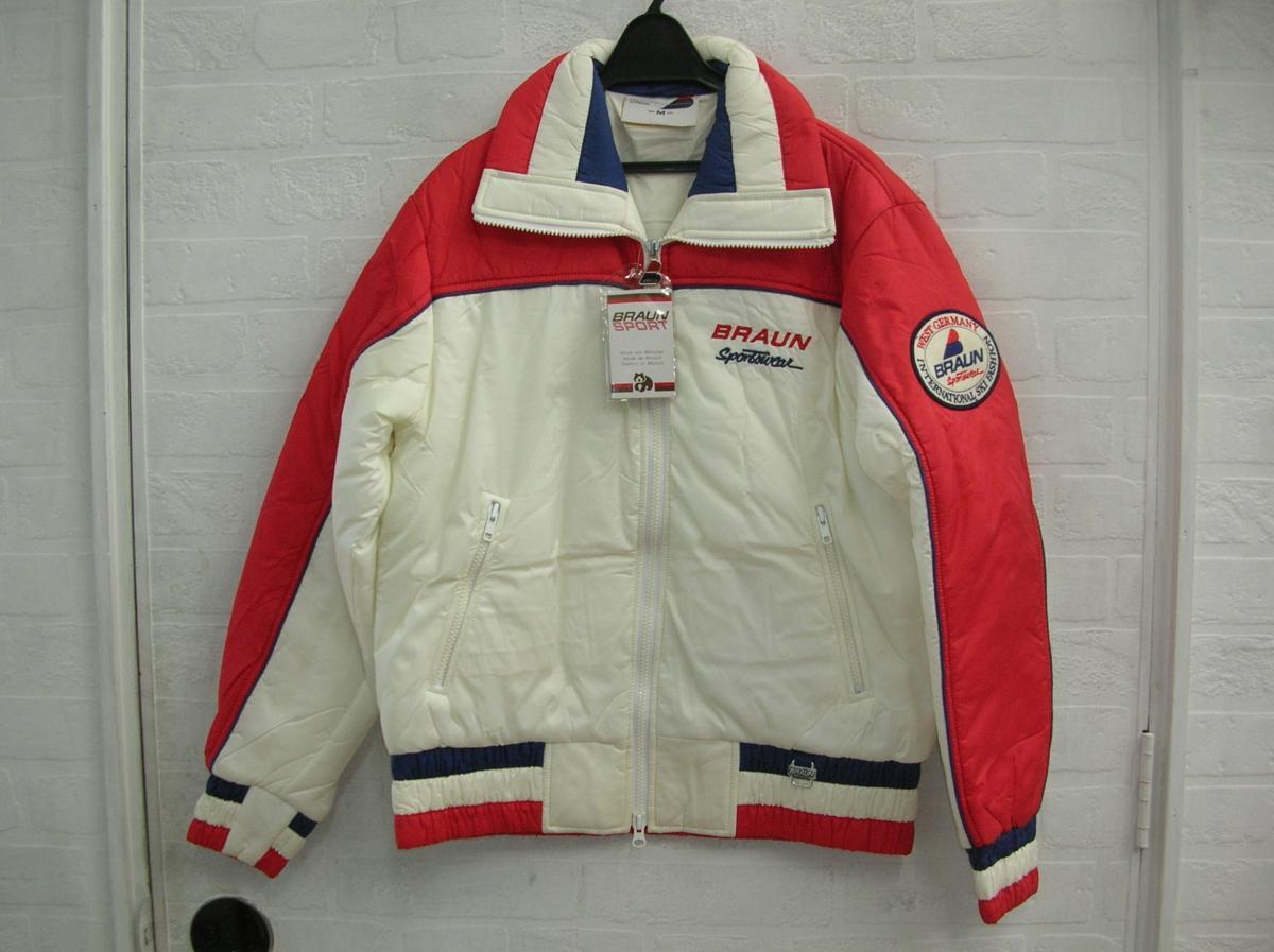 【希少品】ブラウン【綿入りジャケット】ホワイト×レッド★Mサイズ★BRAUN★拍卖
