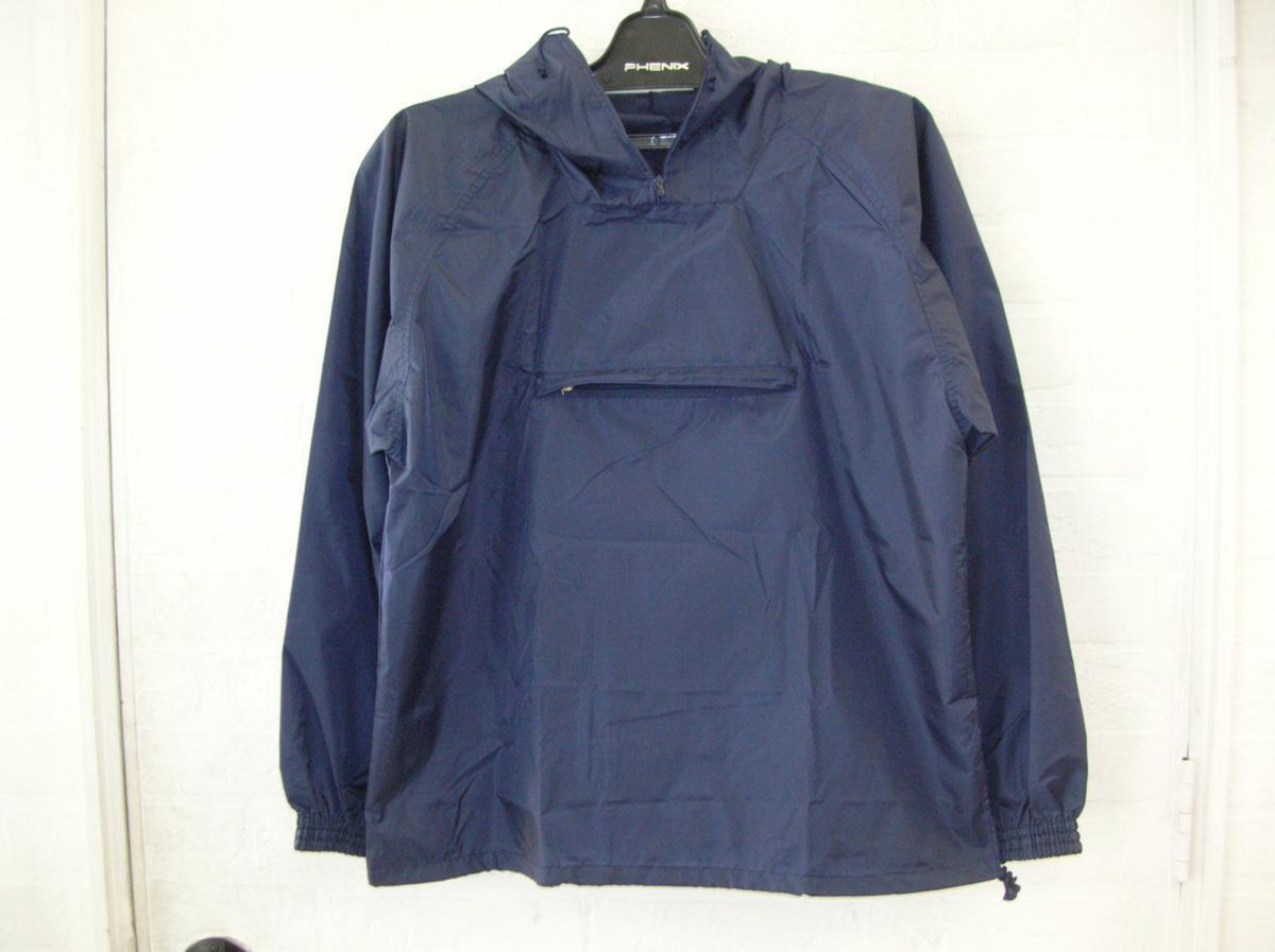 エーワン【携帯用ナイロンヤッケ】フード付き★ネイビー★Sサイズ★ウォ―キング・登山・サイクリング・釣り・旅行に★コンパクトに収納拍卖