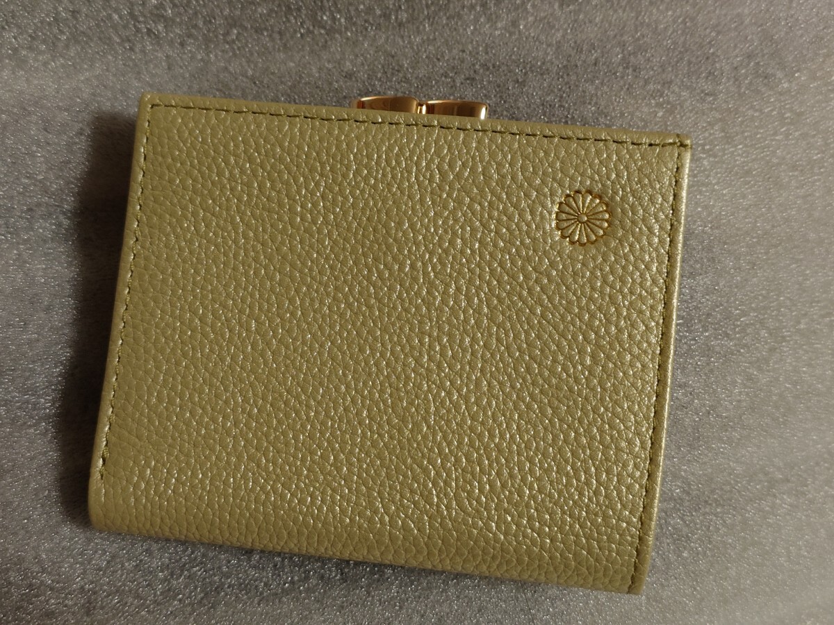 皇居 二つ折り財布 シャンパンゴールド がま口 金拍卖