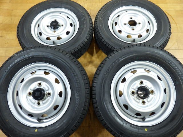 軽トラ/バン 新品 スタッドレスタイヤ ブリヂストン 2025年製造 ホイール 4本 12インチ 145/80R12 80/78N LT ハイゼット エブリイ N-VAN 他拍卖