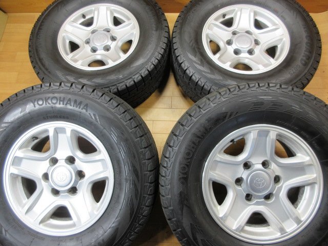溝十分有り! トヨタ 90系 ランクル プラド 純正 ホイール スタッドレスタイヤ 4本 6H-139.7 16インチ 265/70R16 ヨコハマ 2022年/2024年拍卖