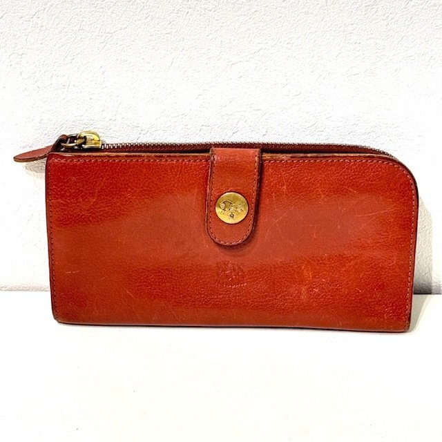 IL BISONTE イルビゾンテ 財布 コンチョロング ウォレット キャメル メンズ レザー 本革 牛革 長財布 ロング ウオレット ファスナー HMY拍卖