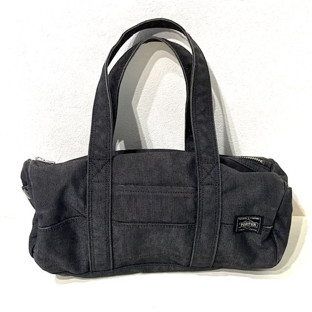 【美品】吉田カバン PORTER ポーター スモーキー ミニボストンバッグ ハンドバッグ ユニセックス キャンバス 無地 ブラック拍卖