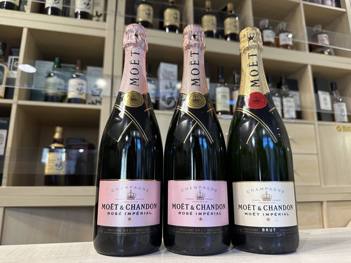 101617-19 モエ エ シャンドン 3本セット(ブリュット 1本 / ロゼ 2本)拍卖