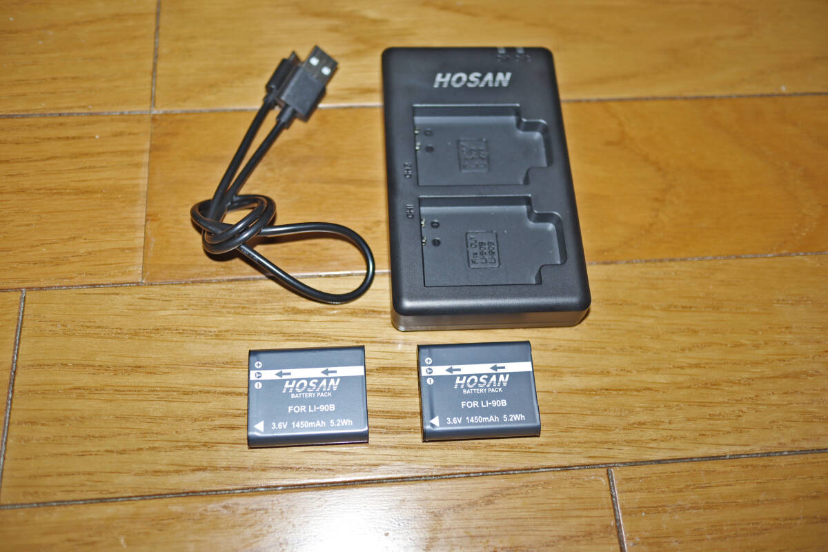 LI-90B 互換バッテリー 新品2個 と充電器 動作確認品 STYLUS SH50など拍卖