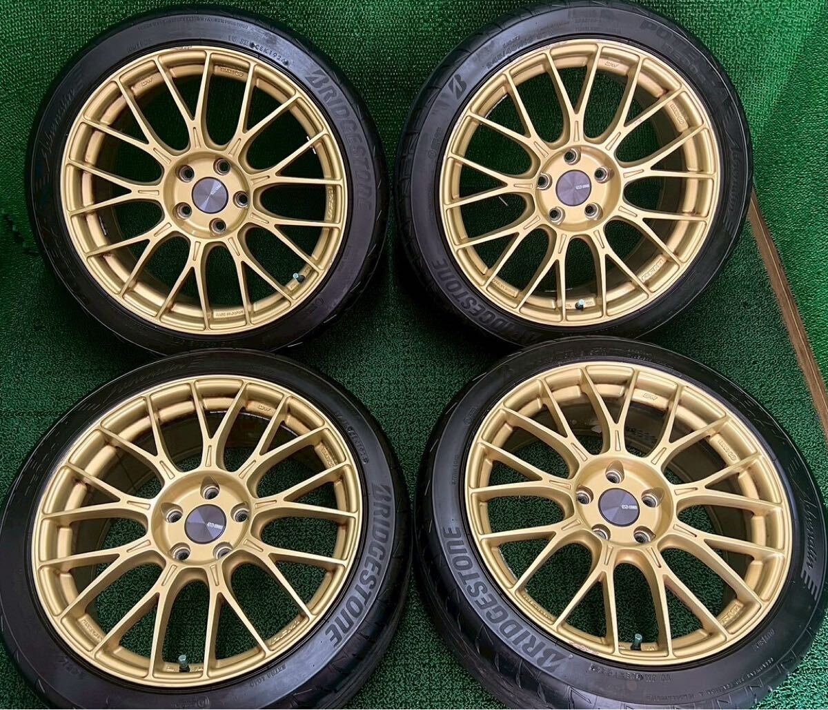 ENKEI PFM1 ゴールド 18インチ アウディ VW 112/5H 18×8.5J +45 ポテンザ 2024年 バリ山付き 4本セット フォルクスワーゲン 等拍卖