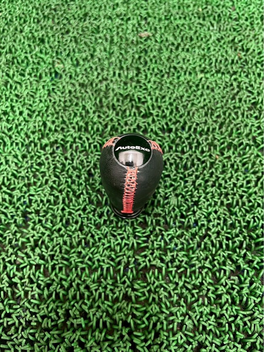 RX-8 オートエグゼ AutoEex シフトノブ AT用 ドレスアップ 簡単取り付け 革 レッドステッチ 使用感なし! 早い者勝ち拍卖