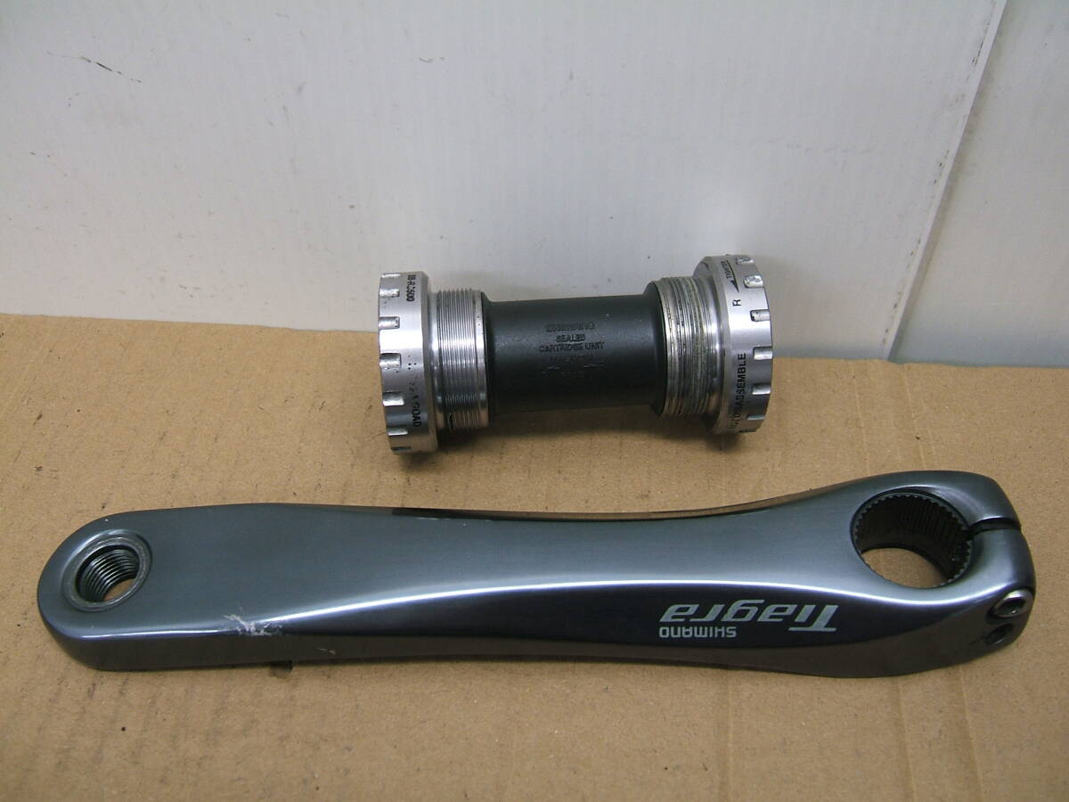 中古 左側クランクとBB アルミ 175mm SHIMANO Tiagra FC-4700/4703 BB-RS500  814拍卖