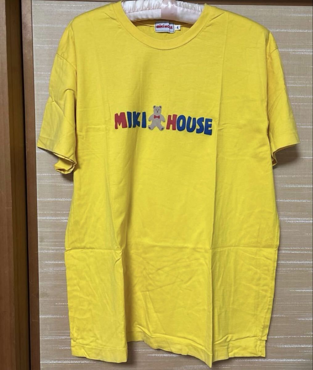 ミキハウス 大人 Tシャツ イエロー 半袖Tシャツ mikihouse メンズ拍卖
