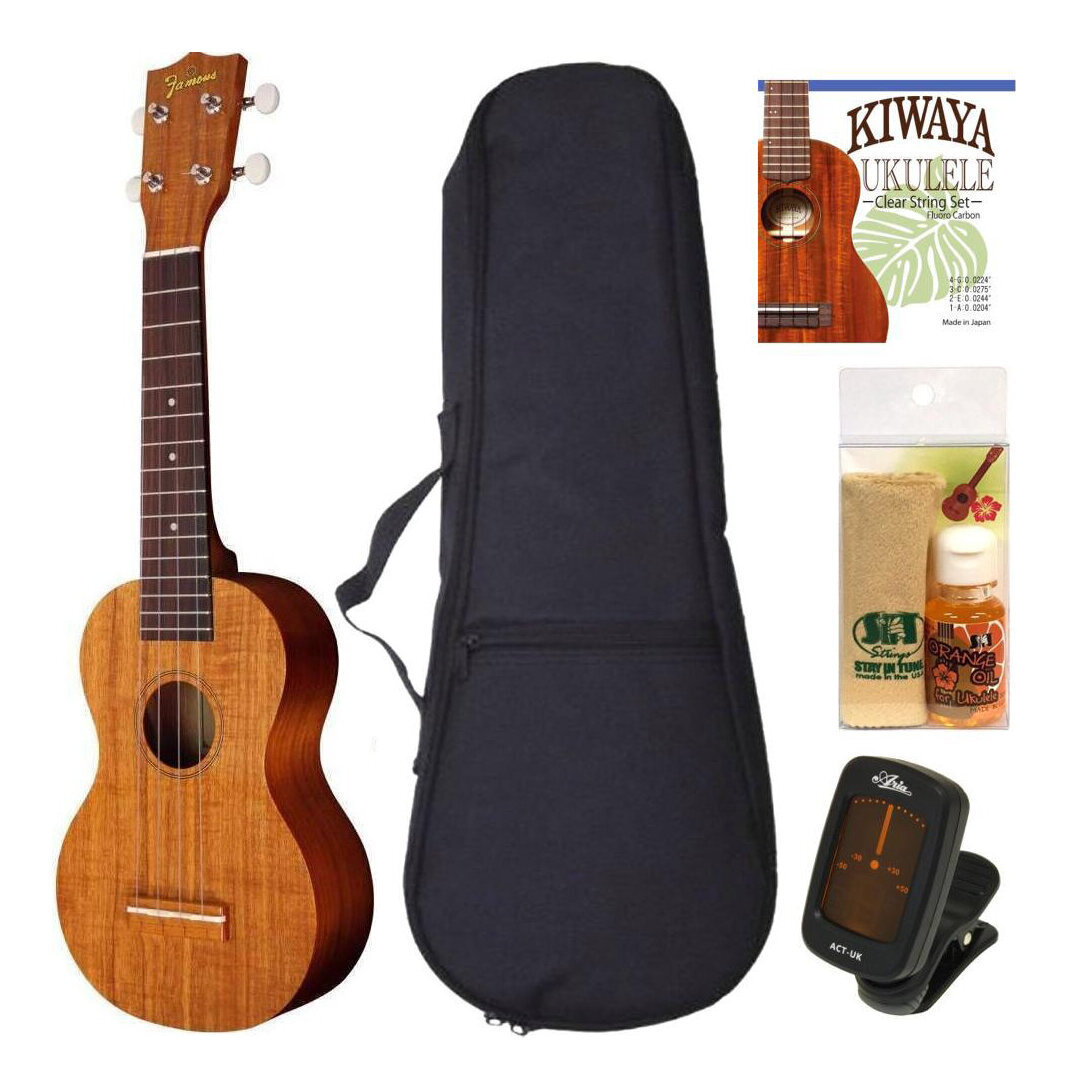 即決◆新品◆送料無料Famous FS-5G/定番5点セット ソプラノウクレレ拍卖