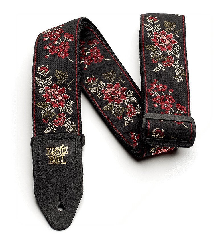 即決◆新品◆送料無料ERNIE BALL 4142 Red Rose ジャカード織 ギターストラップ/メール便拍卖